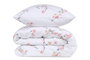 L'essentiel linge de maison Juego de funda de edredón Jasmine Blanco y Salmón 4 piezas